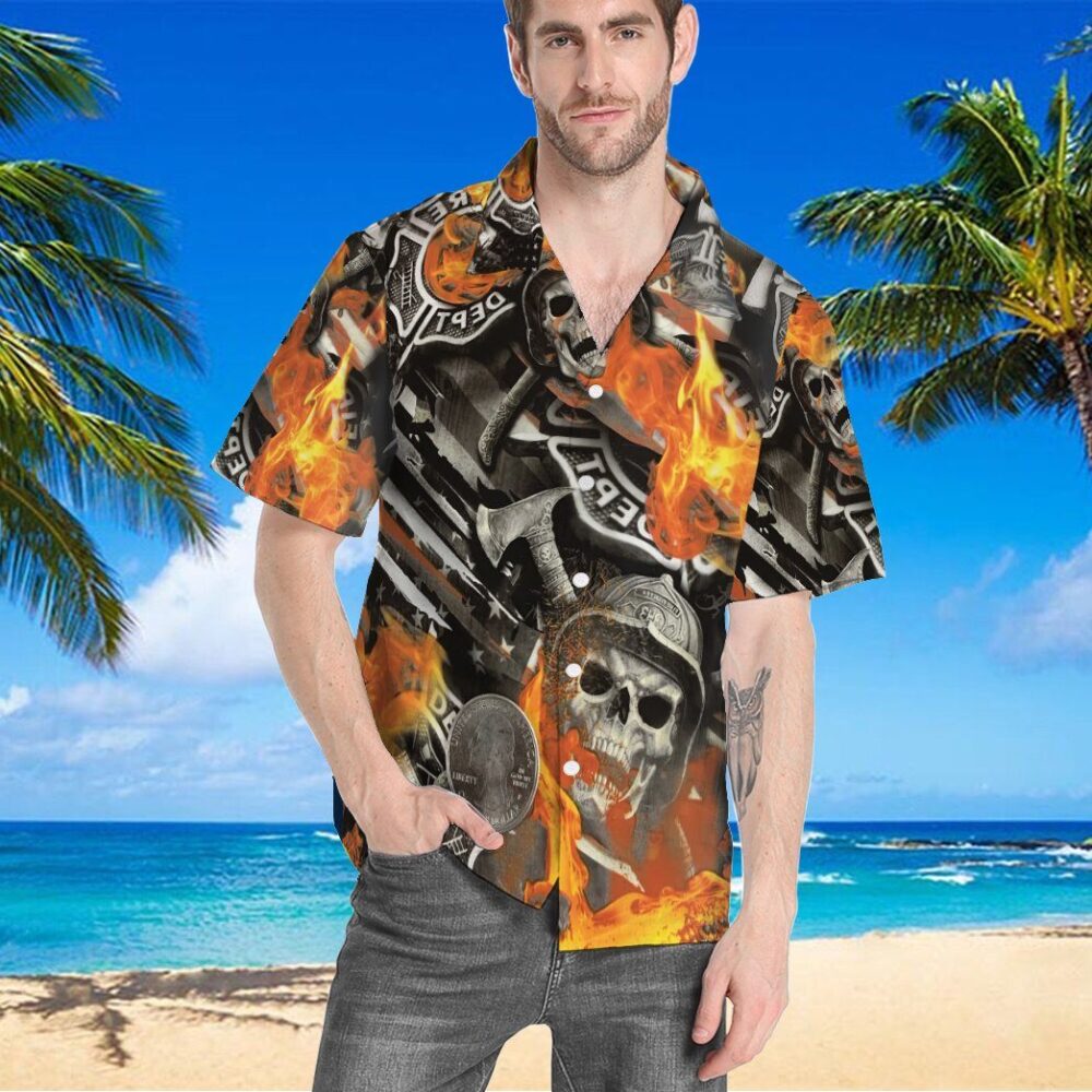 Skull Firefighter Custom Hawaii Shirt