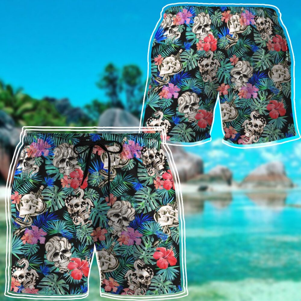 Skull Lover Tattoo Pattern Custom Hawaii Shirt