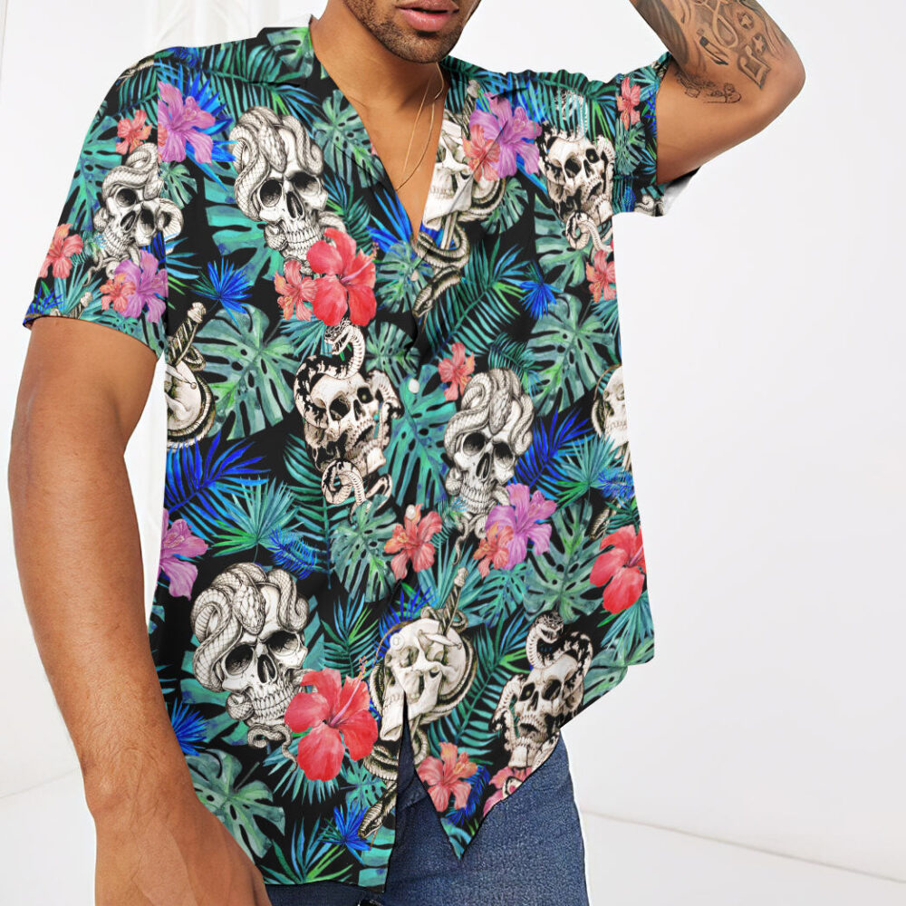 Skull Lover Tattoo Pattern Custom Hawaii Shirt