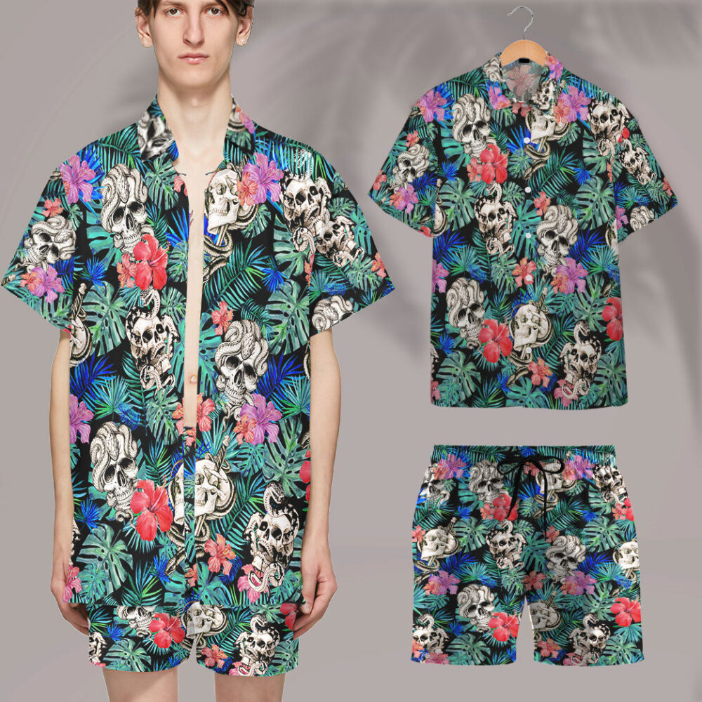 Skull Lover Tattoo Pattern Custom Hawaii Shirt