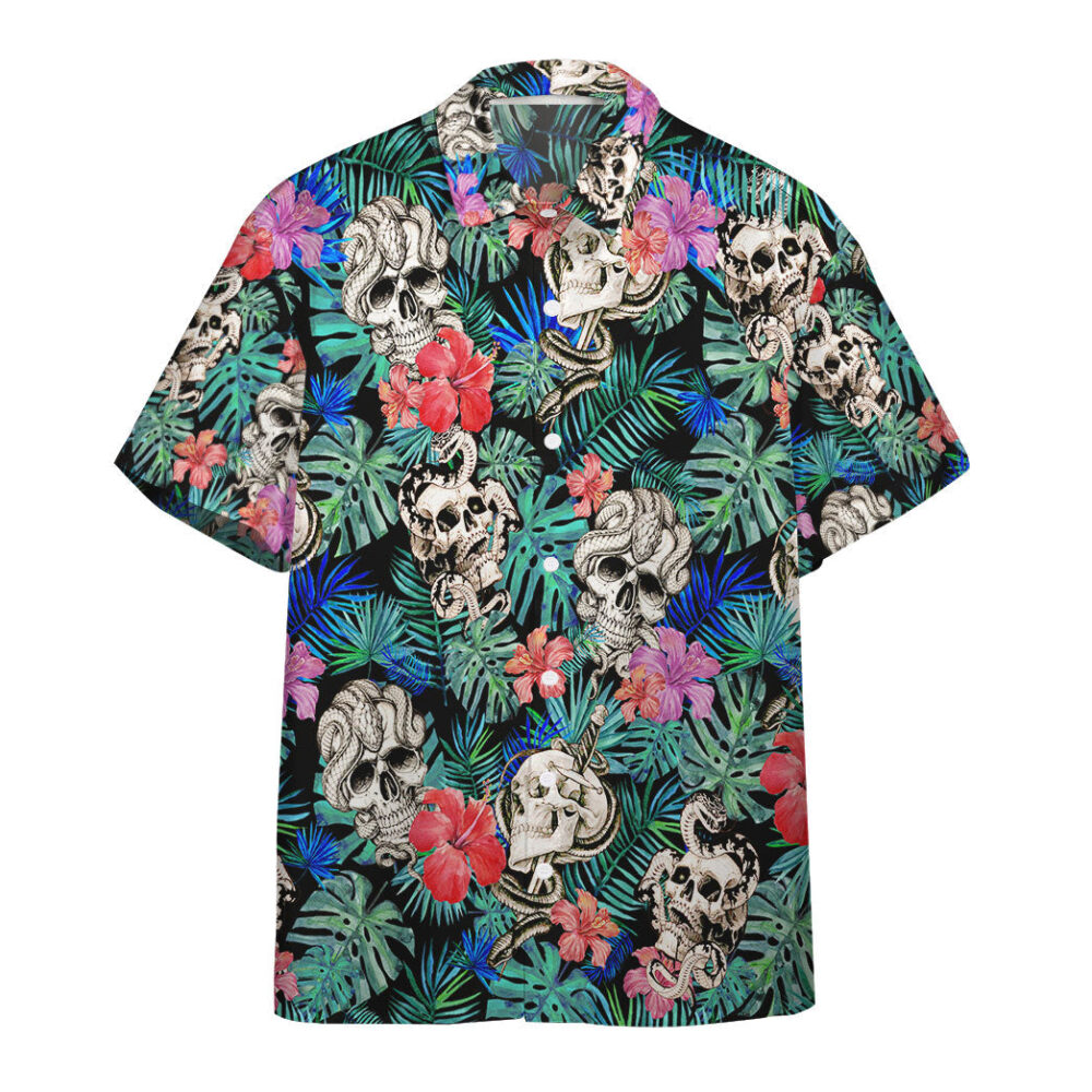 Skull Lover Tattoo Pattern Custom Hawaii Shirt