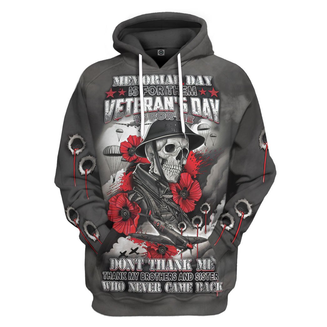 Skull Memorable Day All Over Print T-Shirt Hoodie Apparel