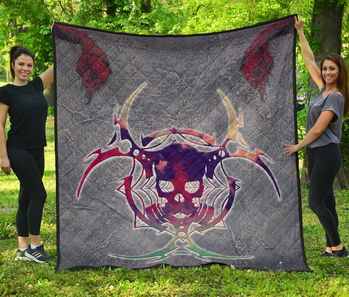 Skull Premium Quilt – Demon Death Skull Skeleton Sign Quilt Blanket