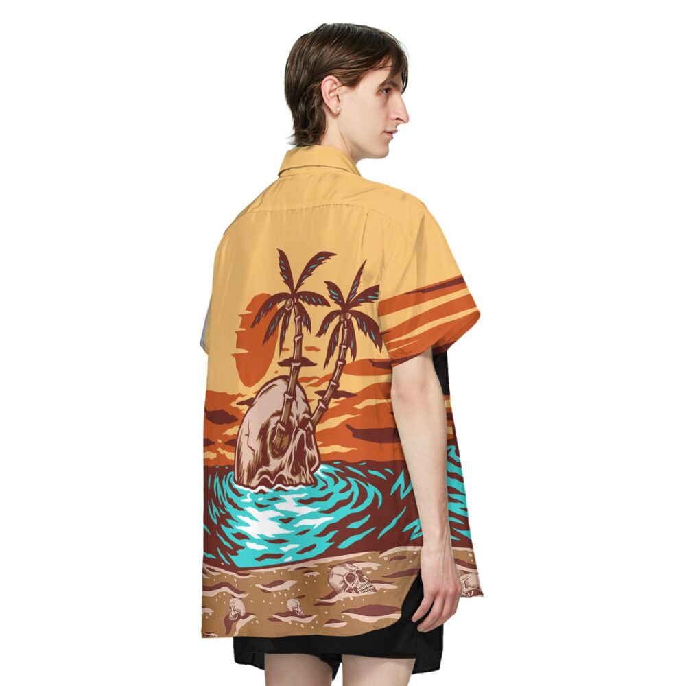 Skull Summer Beach Sunset Custom Hawaii Shirt