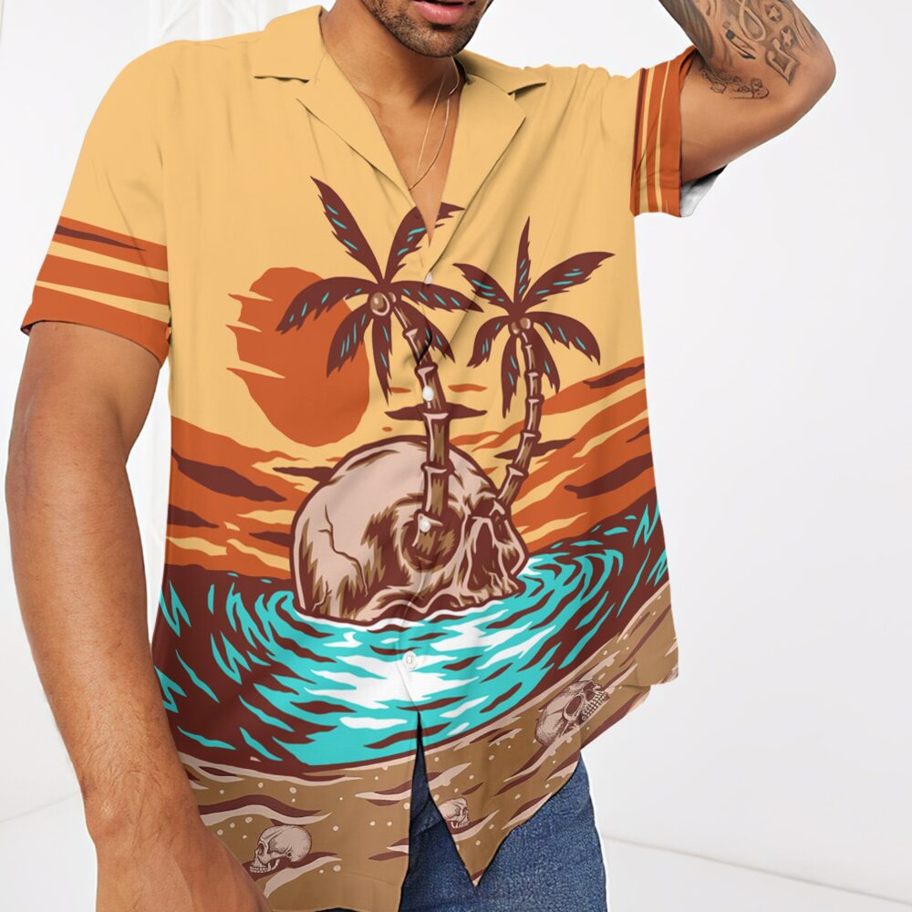 Skull Summer Beach Sunset Custom Hawaii Shirt