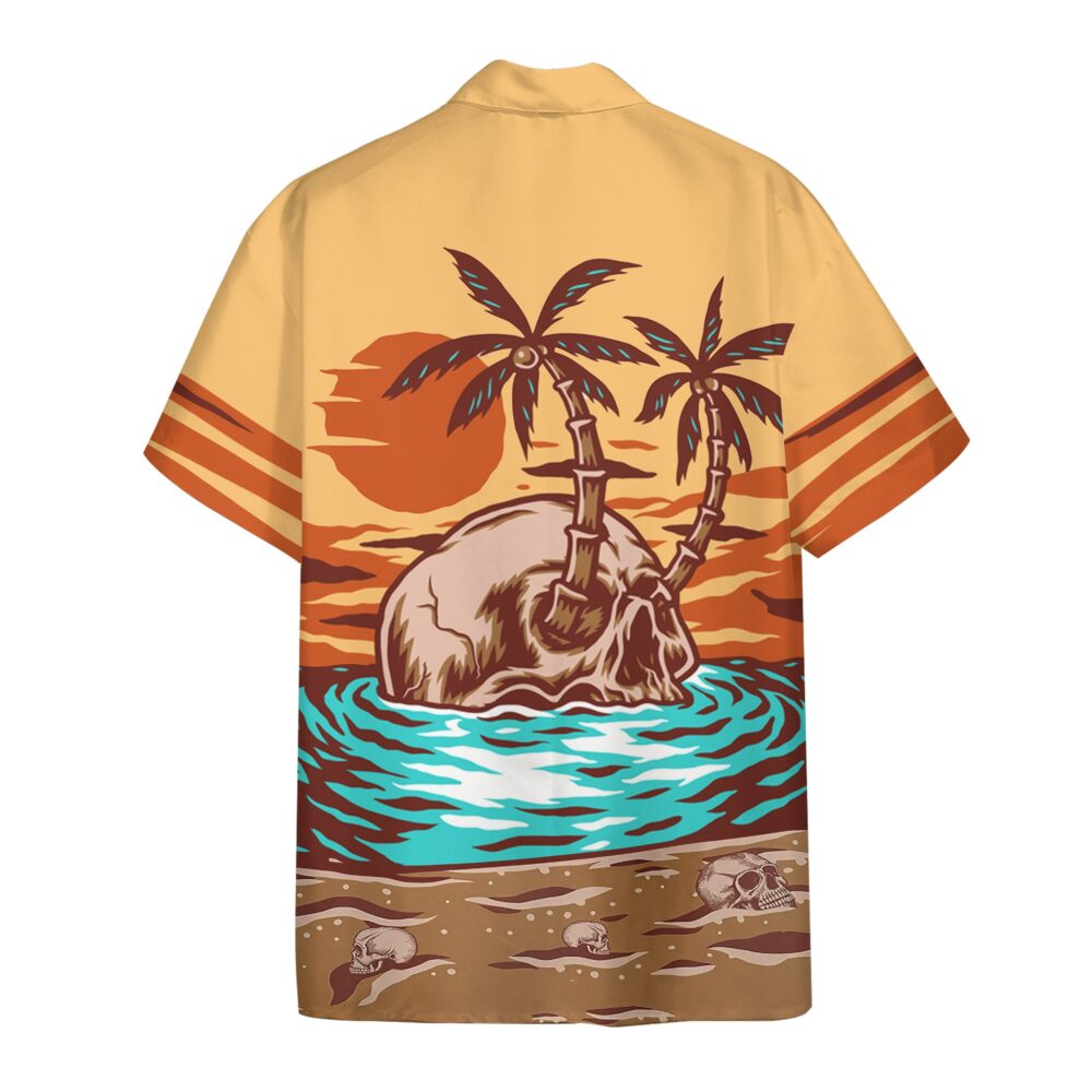 Skull Summer Beach Sunset Custom Hawaii Shirt