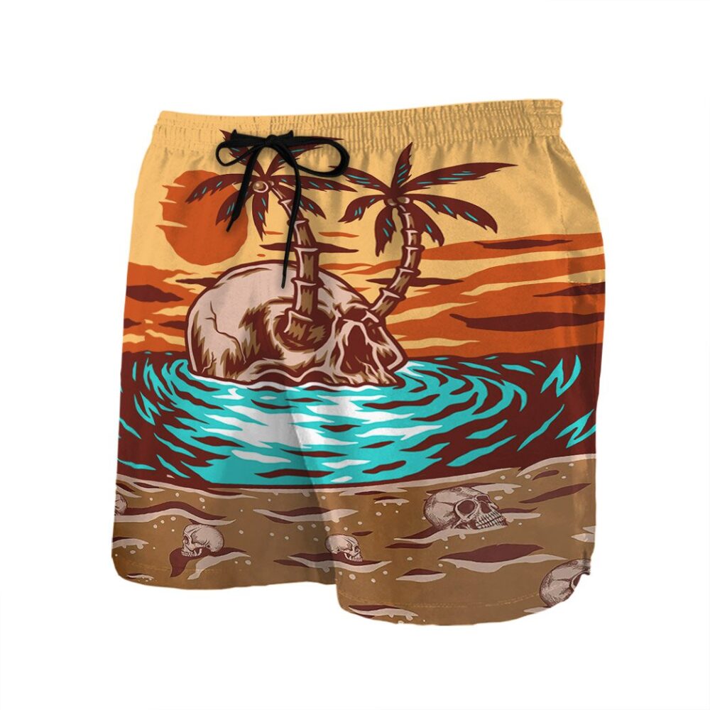 Skull Summer Beach Sunset Custom Hawaii Shirt