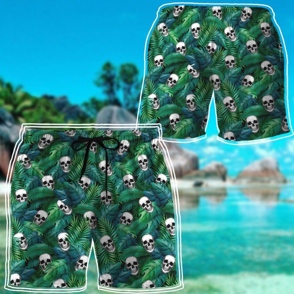 Skull Tropical Hawaiian Custom Short Sleeve Shirt