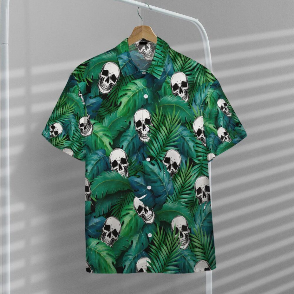 Skull Tropical Hawaiian Custom Short Sleeve Shirt