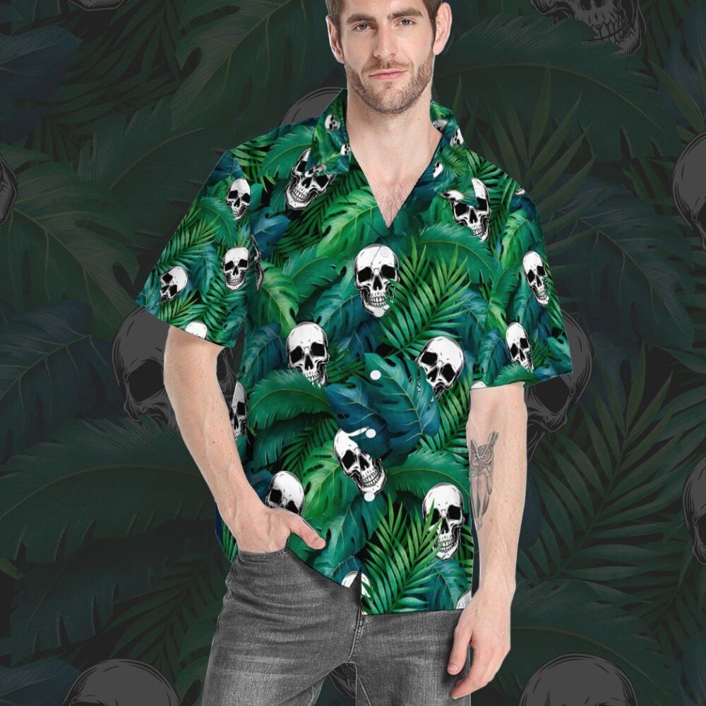 Skull Tropical Hawaiian Custom Short Sleeve Shirt