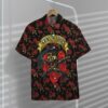 Skulls With Guns And Roses Custom Hawaii Shirt Kzrjy