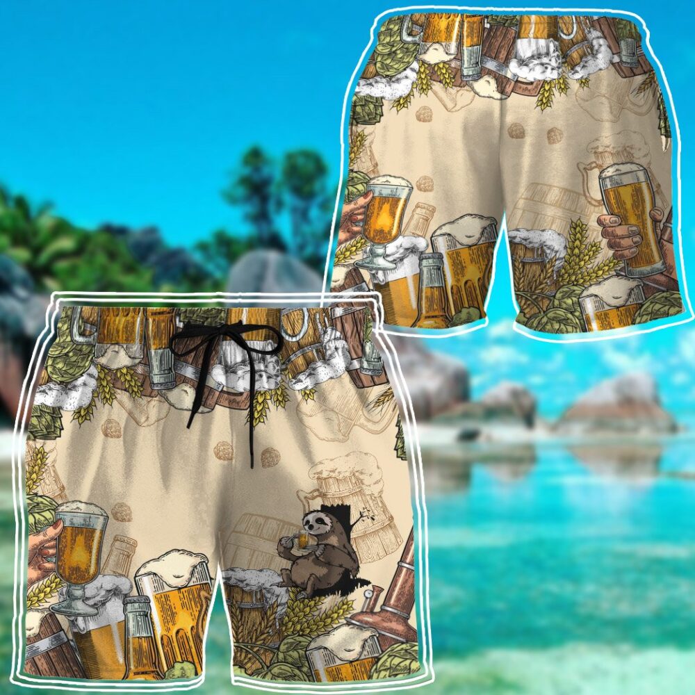 Sloth And Beer Custom Hawaii Shirt