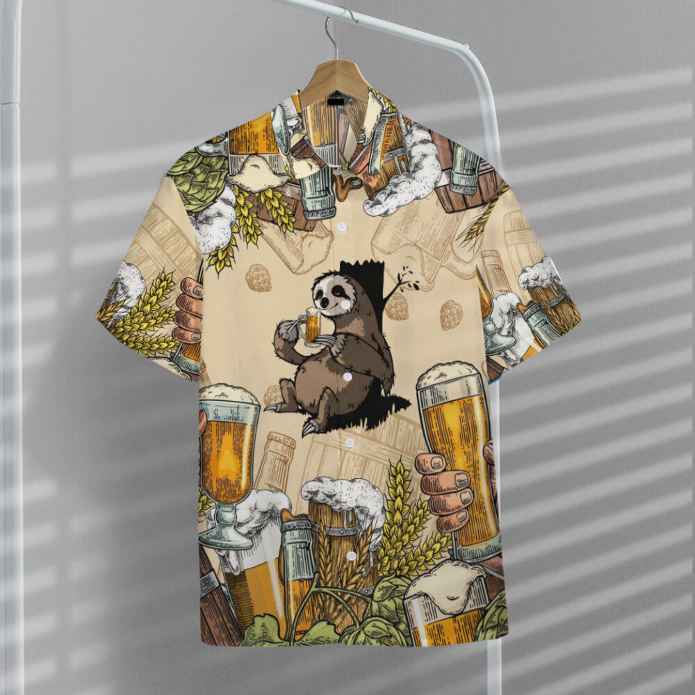 Sloth And Beer Custom Hawaii Shirt