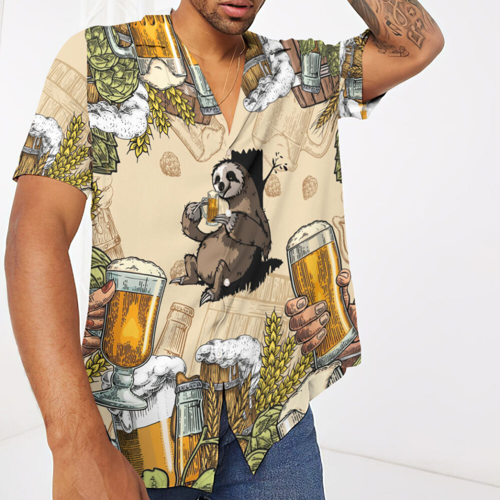 Sloth And Beer Custom Hawaii Shirt