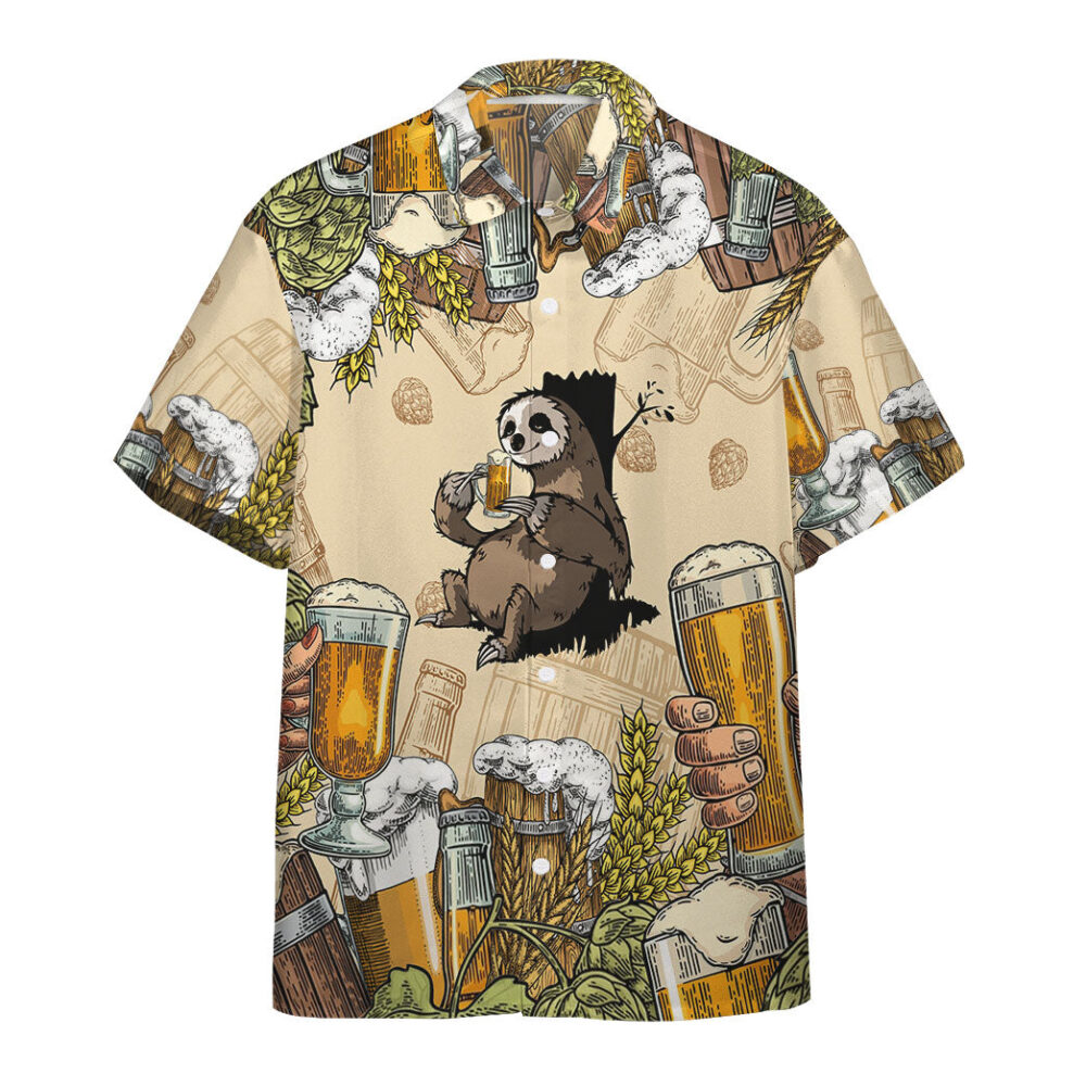 Sloth And Beer Custom Hawaii Shirt