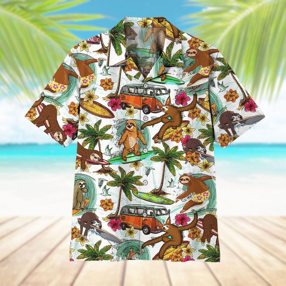 Sloth Surfing Hawaii Shirt