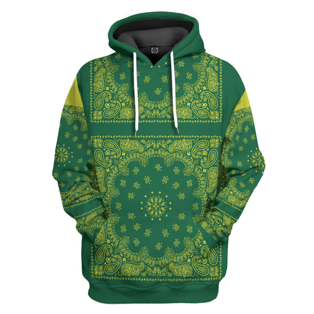 Snoop Green Bandana All Over Print T-Shirt Hoodie Apparel