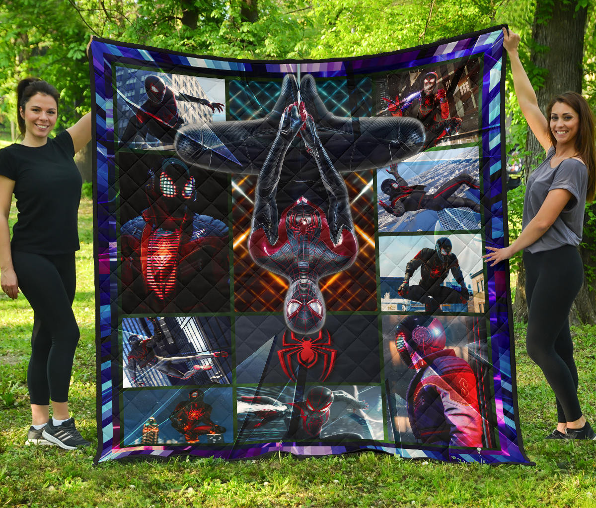 Spider Man Miles Gonzalo Morales Comic Premium Quilt Blanket Movie Home Decor Custom For Fans