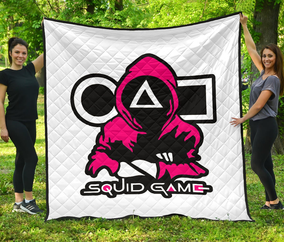 Squid Game Movie Premium Quilt Cold Triangle Squid Worker Portrait Artwork White Quilt Blanket