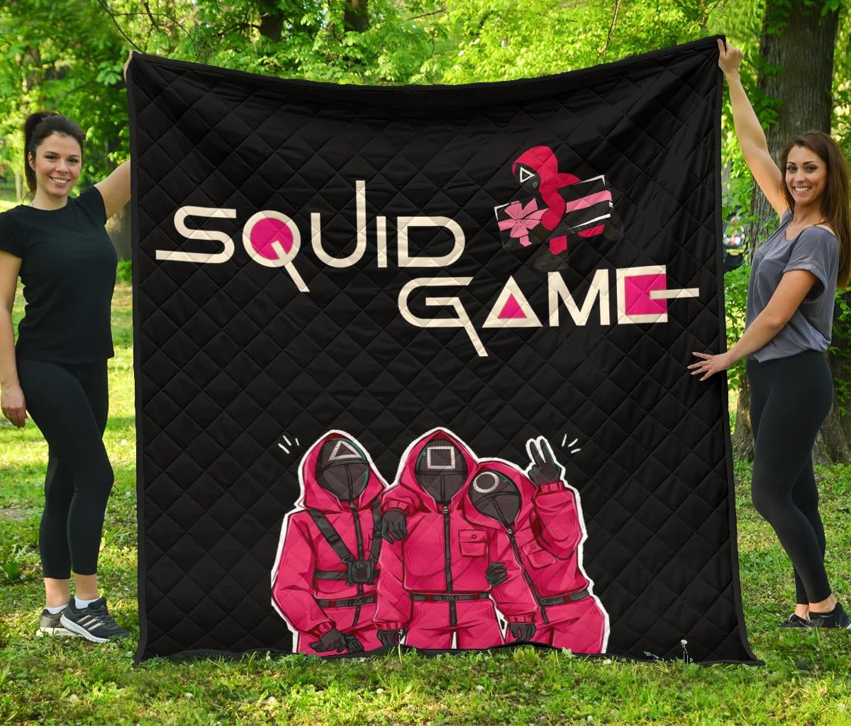 Squid Game Movie Premium Quilt Funny Squid Workers Surprising Pose Quilt Blanket