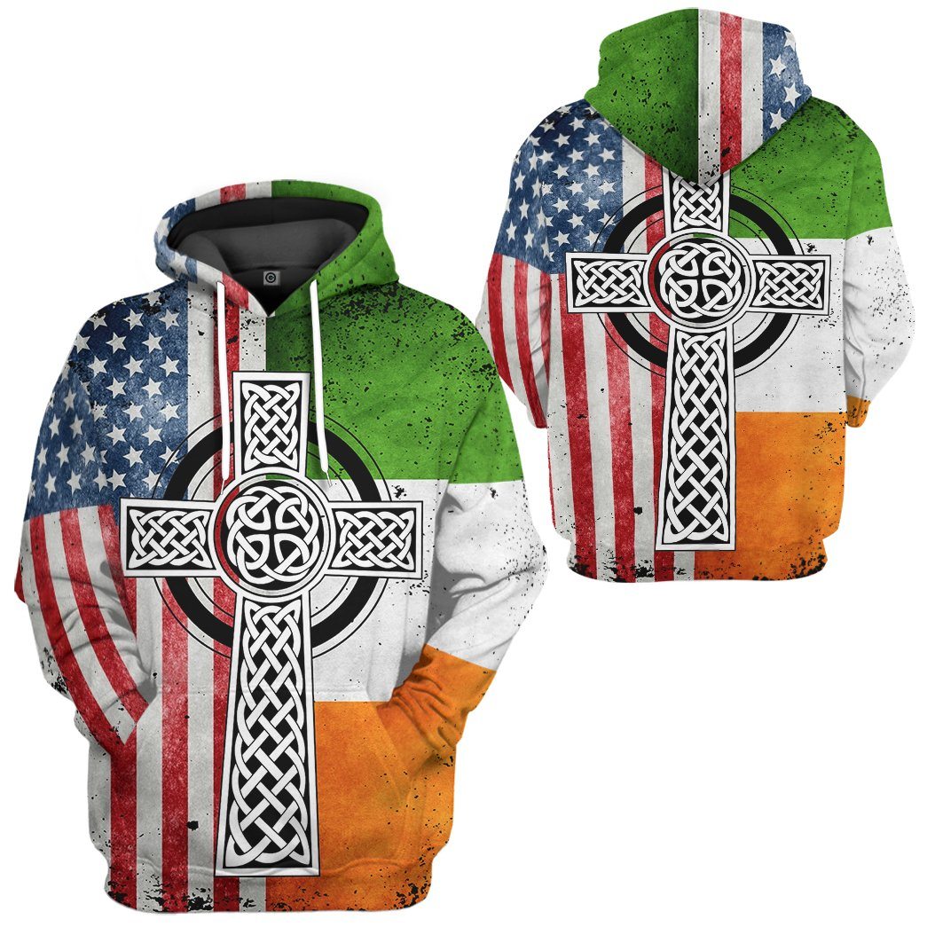 St Patrick Irish Catholic Cross All Over Print T-Shirt Hoodie Fan Gifts Idea