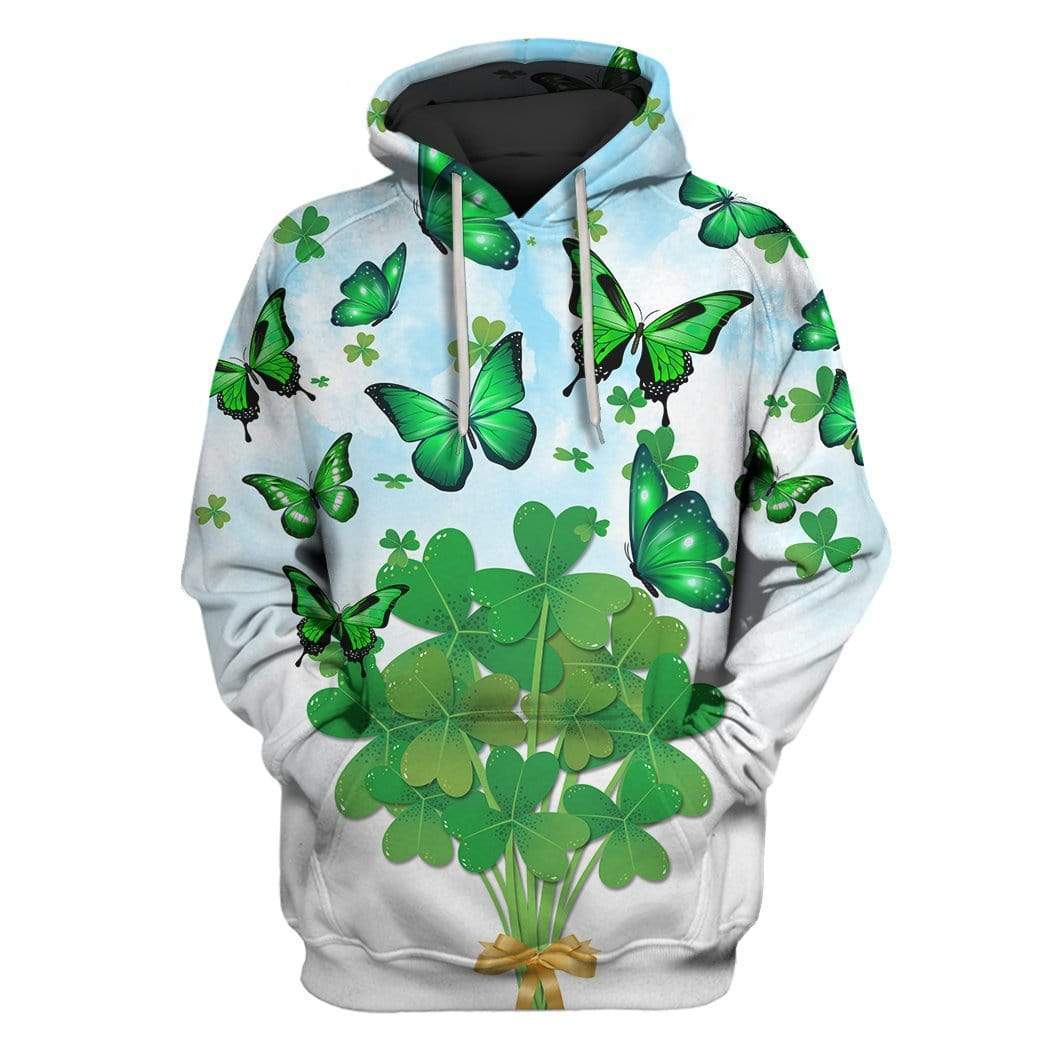 St Patricks Day Funny with butterfly Custom T-Shirt Hoodie Apparel