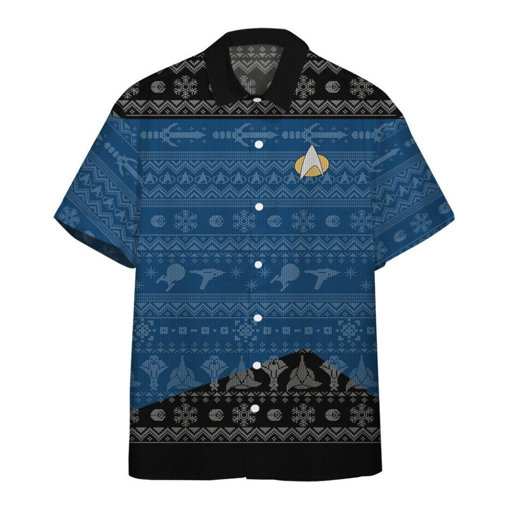 Star Trek The Next Generation 1987 Blue Ugly Christmas Custom Hawaii Shirt