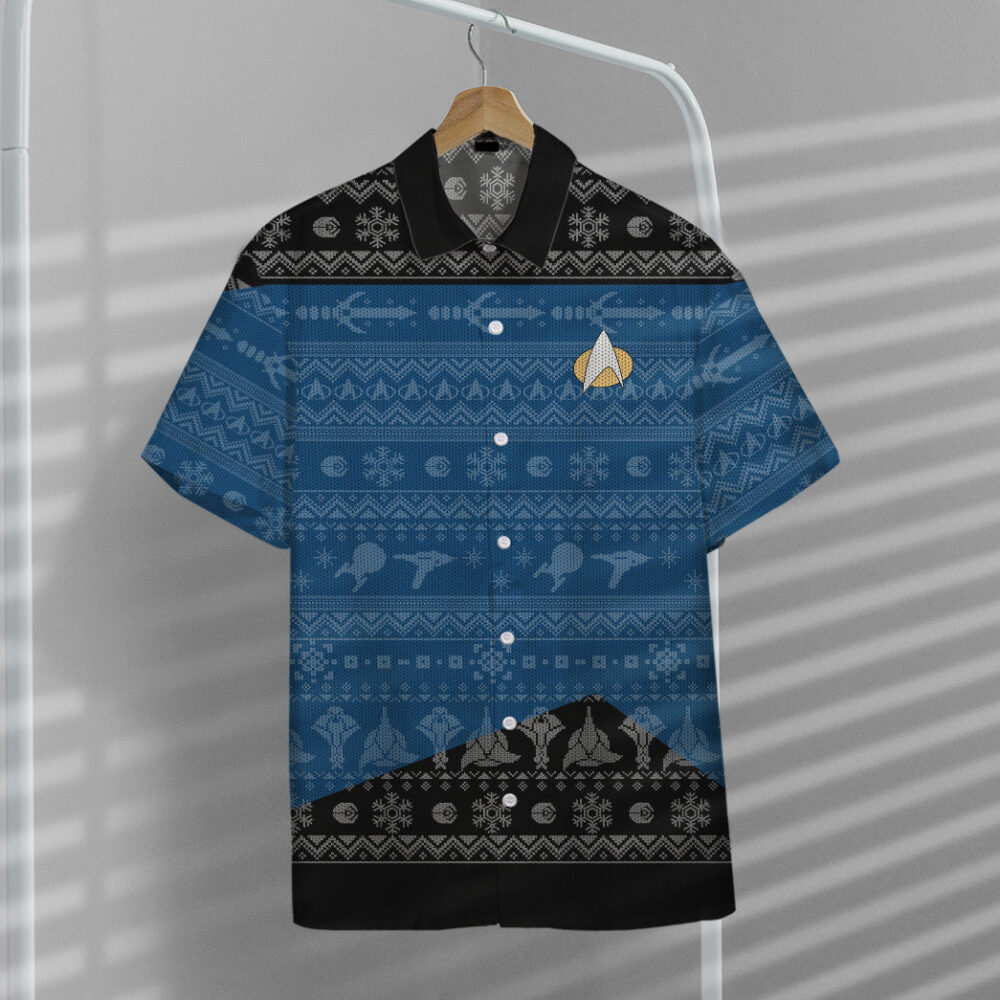 Star Trek The Next Generation 1987 Blue Ugly Christmas Custom Hawaii Shirt