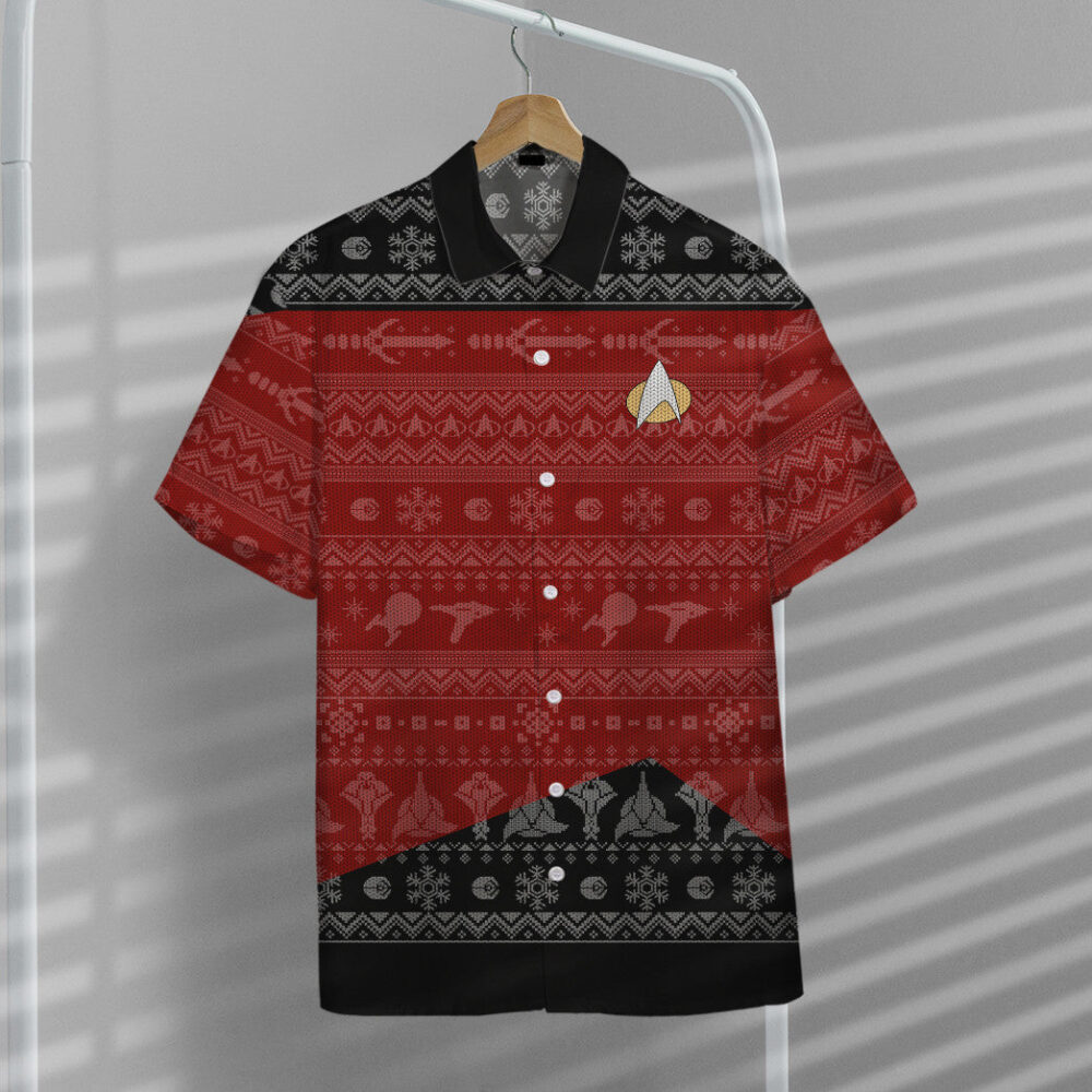 Star Trek The Next Generation 1987 Red Ugly Christmas Custom Hawaii Shirt