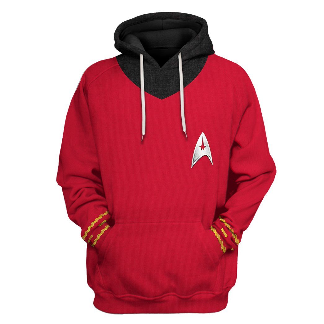 Star Trek The Original Series 1966 1969 Red All Over Print T-Shirt Hoodie Fan Gifts Idea