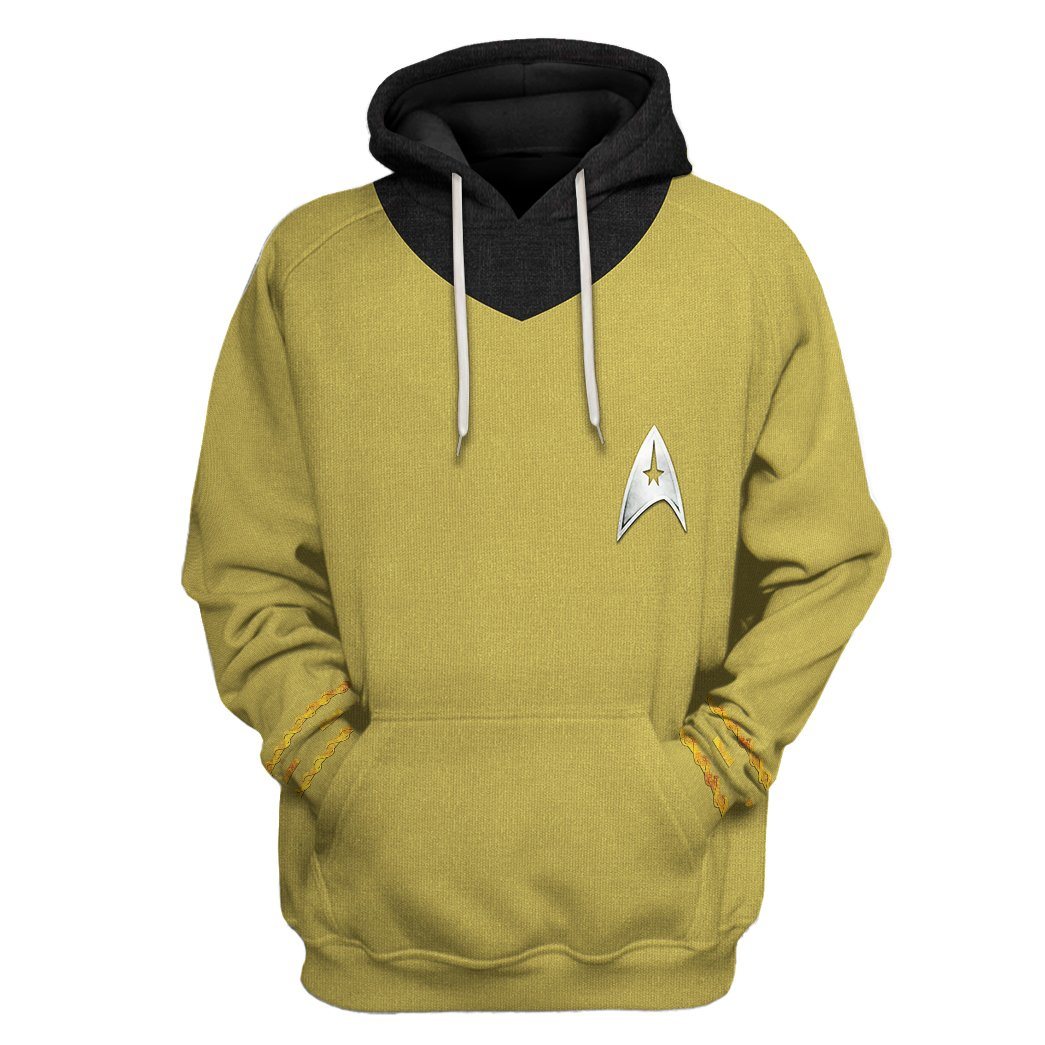 Star Trek The Original Series 1966 1969 Yellow All Over Print T-Shirt Hoodie Fan Gifts Idea