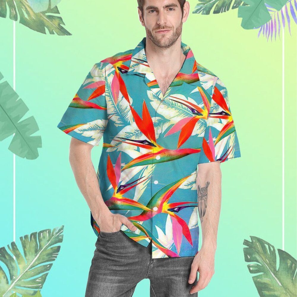 Strelitzia Flower Hawaii Shirt