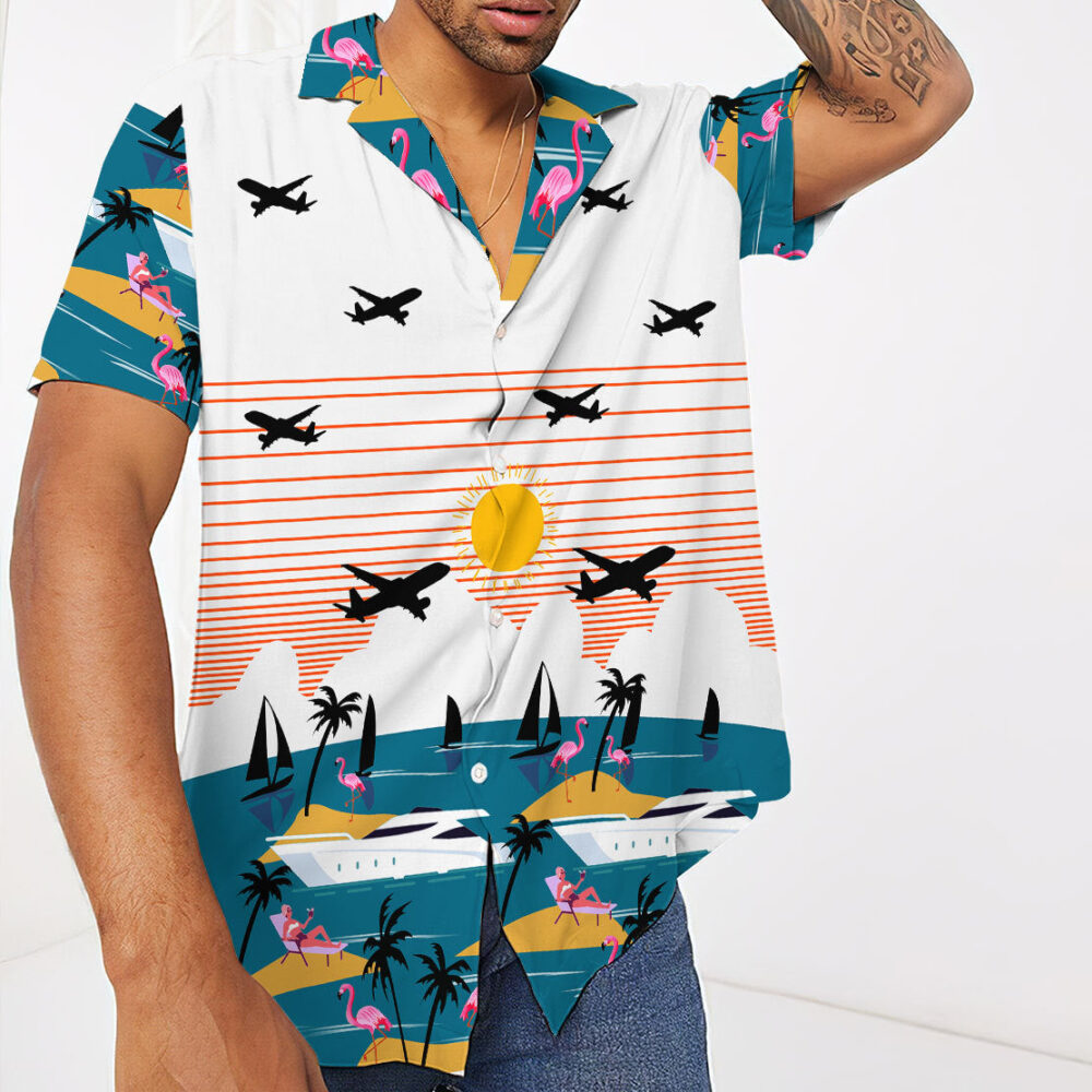 Summer Beach Flamingo Hawaii Shirt