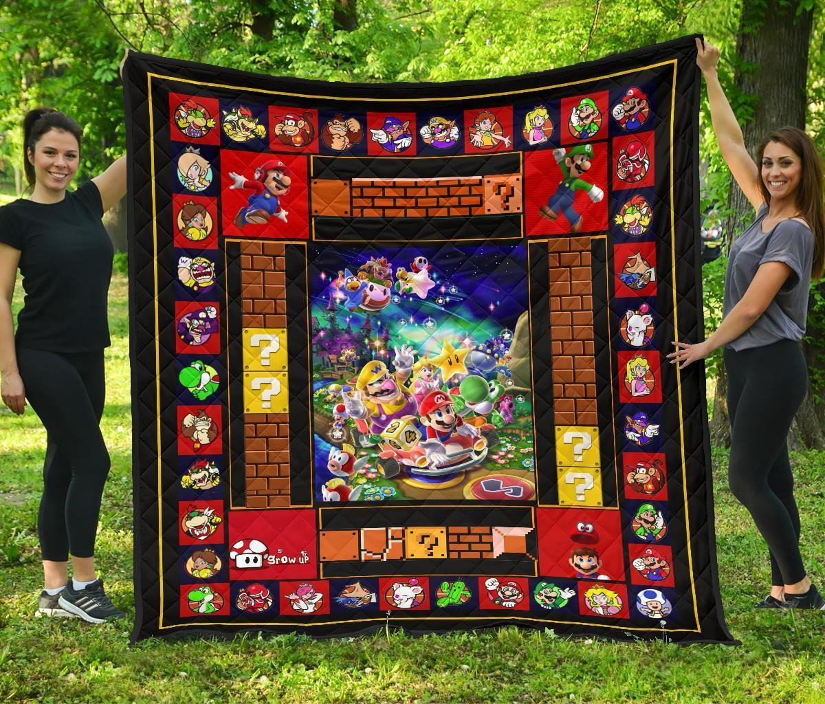 Super Mario Quilt Blanket Funny Gift Idea For Video Game Fan