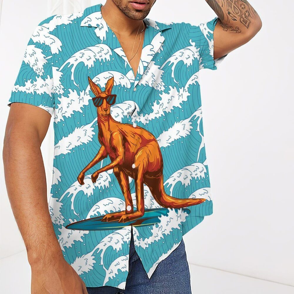 Surfing Kangaroo Custom Hawaiian Shirts For Men And Women