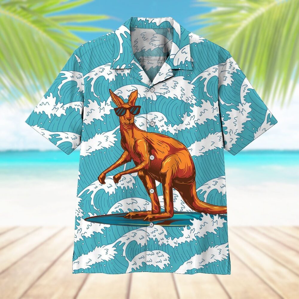 Surfing Kangaroo Custom Hawaiian Shirts For Men And Women