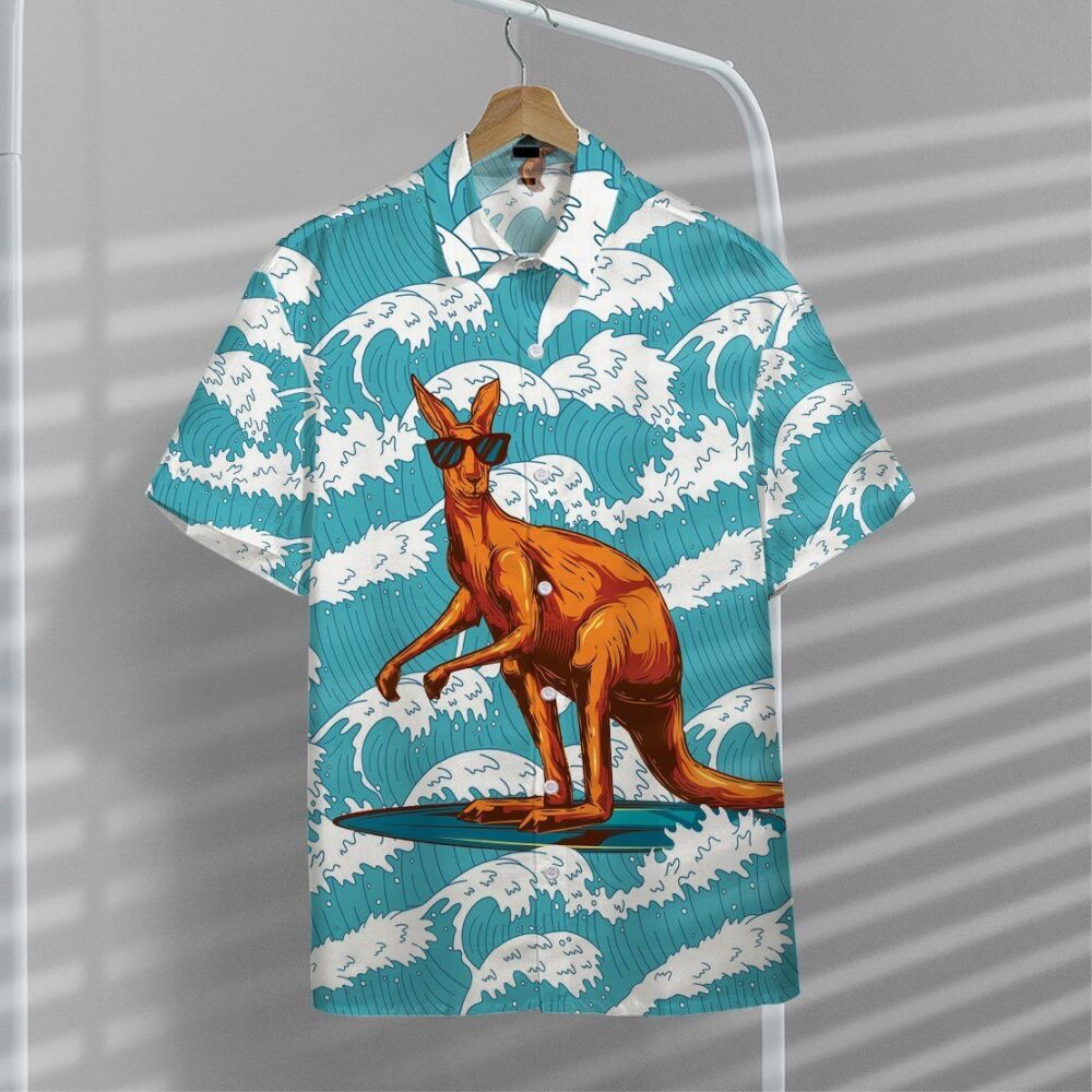 Surfing Kangaroo Custom Hawaiian Shirts For Men And Women