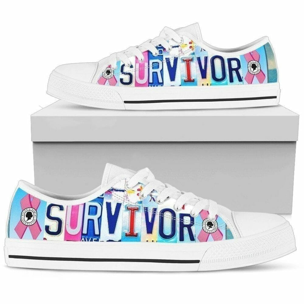 Survivor Breast Cancer Awareness Women Sneaker Low Top Shoes