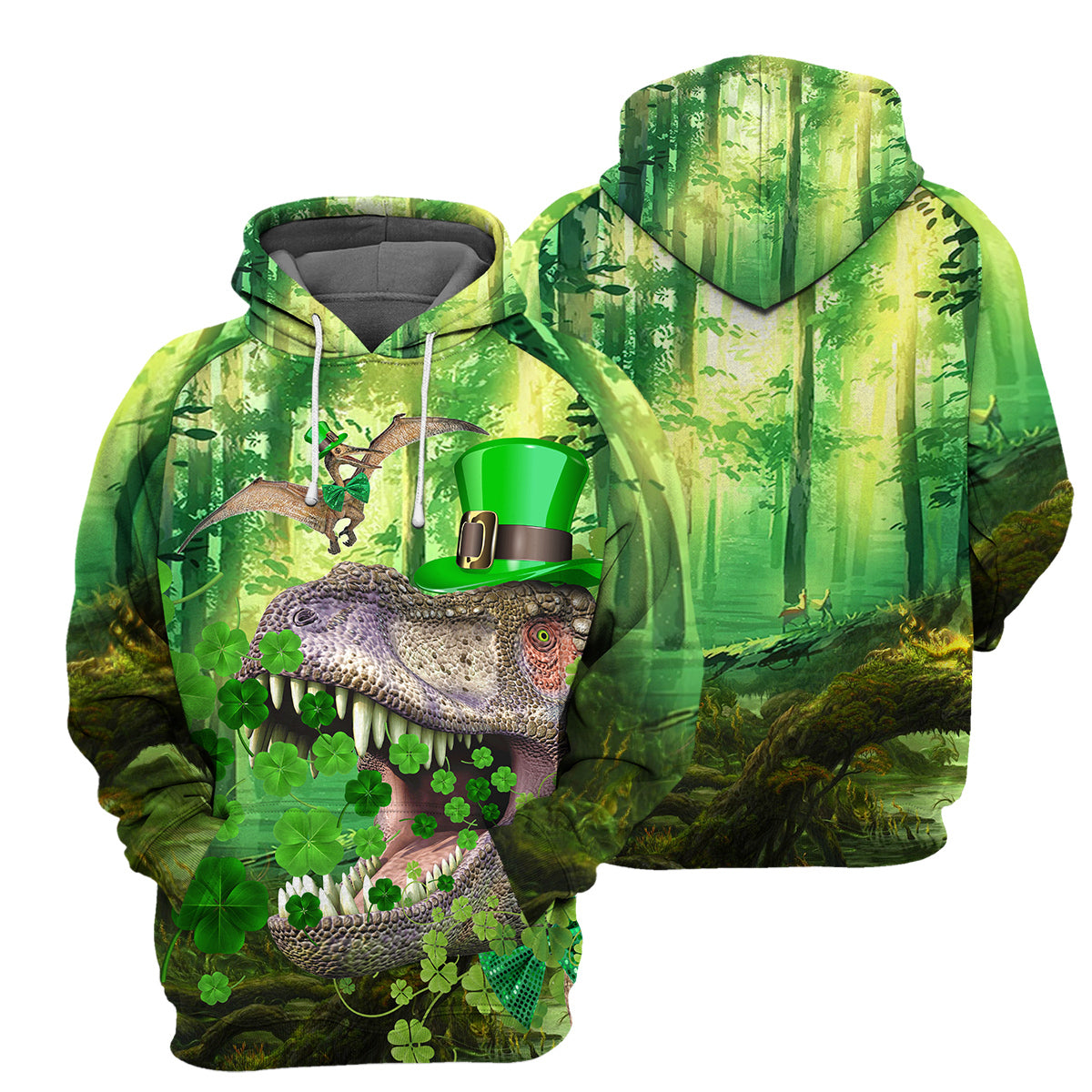 T rex Irish Unique All Over Print T-Shirt Hoodie Gift Ideas