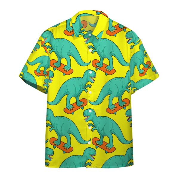 T Rex On Skateboard Custom Hawaii Shirts