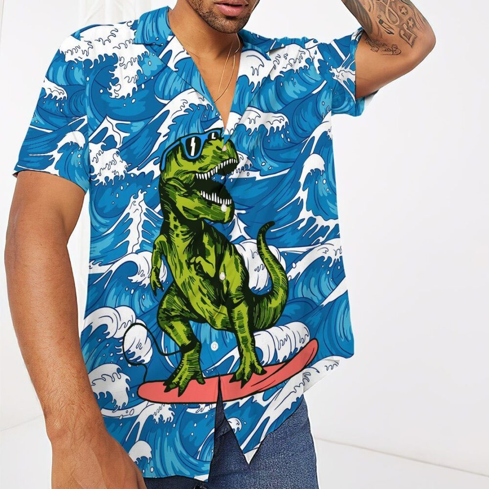 T Rex Surfing Hawaii Shirt