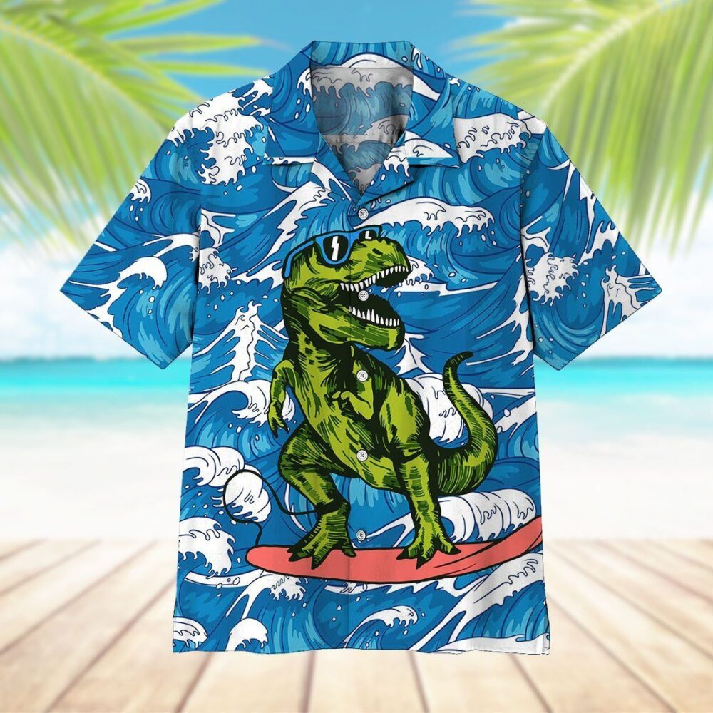 T Rex Surfing Hawaii Shirt