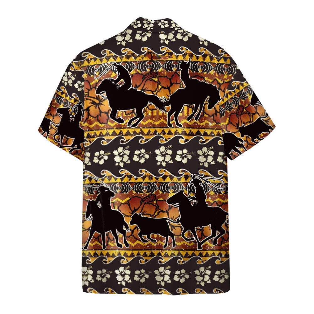 Team Roping Flower Hawaiian Pattern Custom Hawaii Shirt