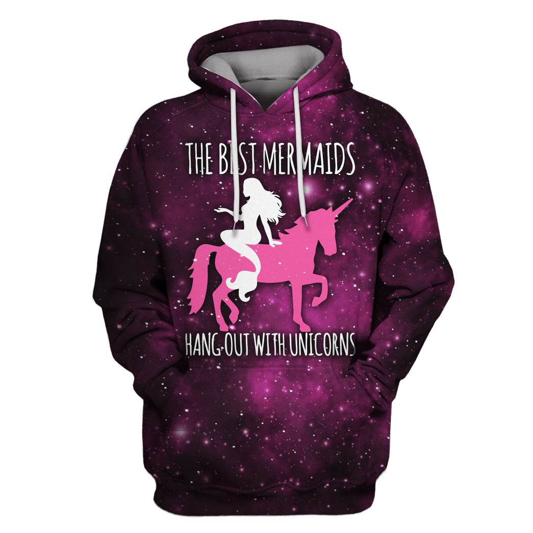 The Best Mermaids Hangout With Unicorn Custom T-Shirt Hoodie Apparel