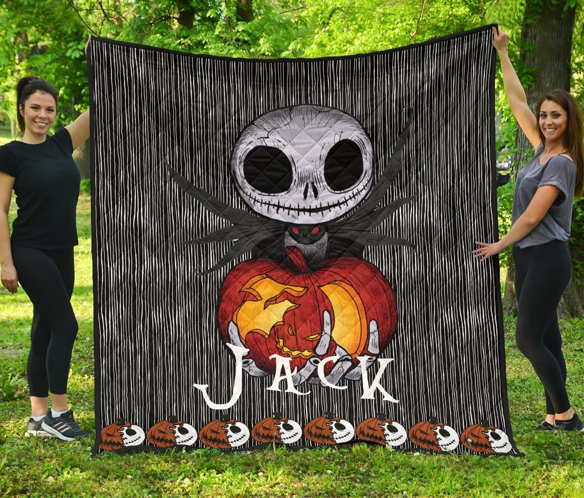 The Nightmare Before Christmas Cartoon Premium Quilt | Baby Jack Skellington Pumpkin Patterns Quilt Blanket