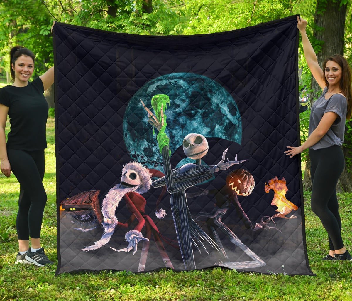 The Nightmare Before Christmas Cartoon Premium Quilt | Jack Skellington Cosplay Santa Claus Halloween Quilt Blanket