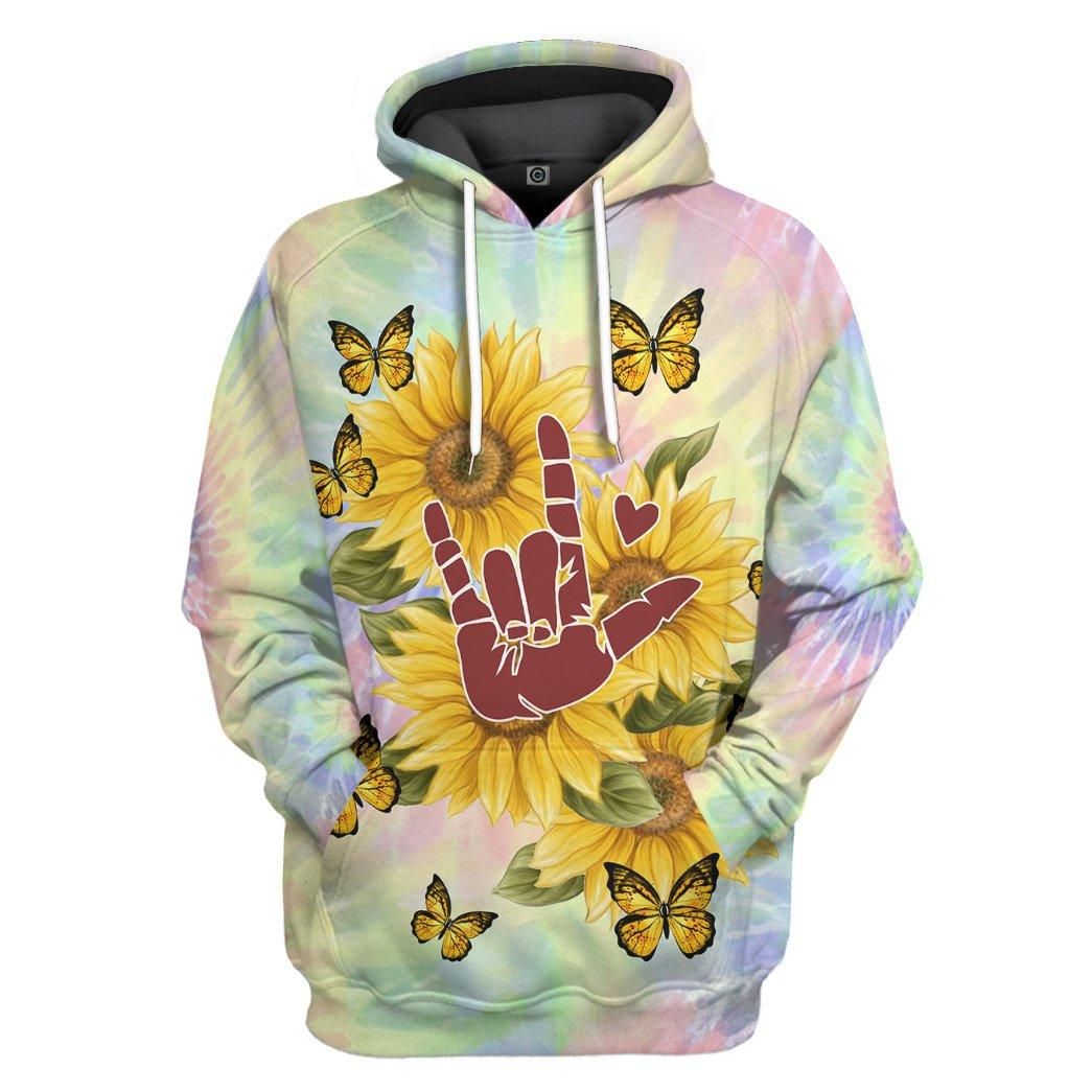 Tie Dye And Sunflower Custom Hoodie Apparel