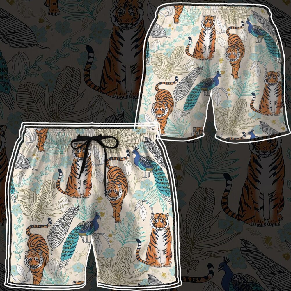 Tiger And Peacock Tropical Custom Hawaii Shirt