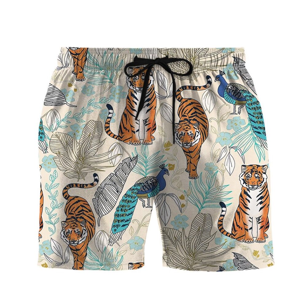 Tiger And Peacock Tropical Custom Hawaii Shirt