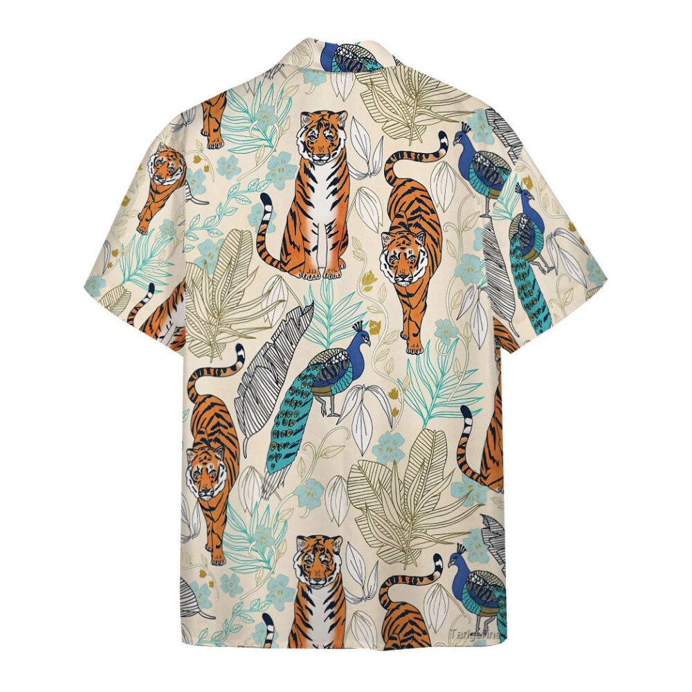 Tiger And Peacock Tropical Custom Hawaii Shirt